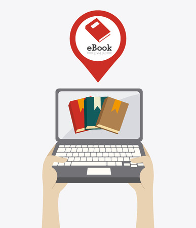 Ebook design over white background, vector illustration.のイラスト素材