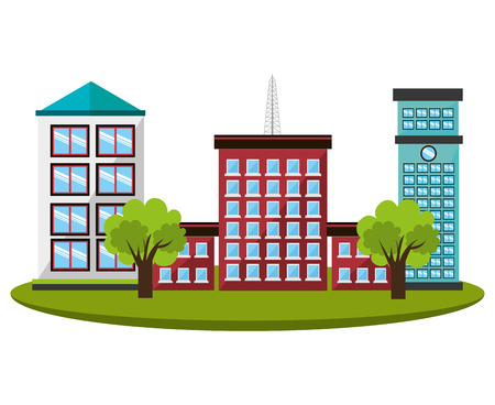 Urban design over white background, vector illustration.のイラスト素材