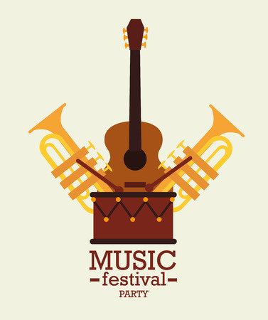 Music design over beige background, vector illustration.のイラスト素材