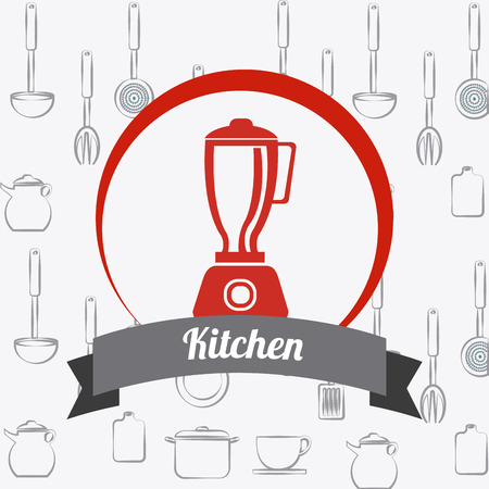 Kitchen design over white background, vector illustration.のイラスト素材