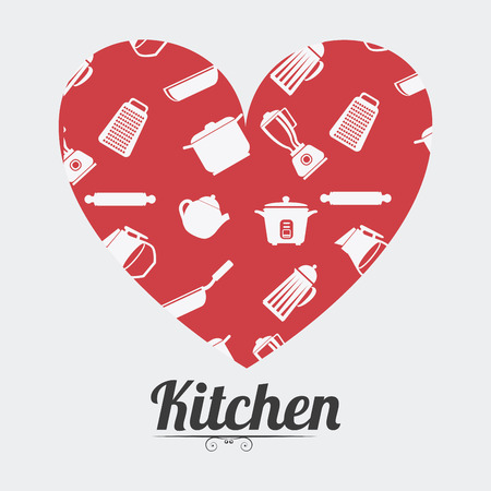 Kitchen design over white background, vector illustration.のイラスト素材