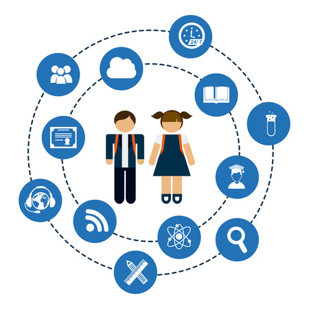 e-learning concept design, vector illustration eps10 graphicのイラスト素材