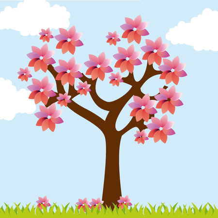 tree landscape design, vector illustration eps10 graphicのイラスト素材