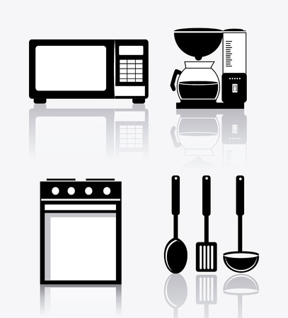Kitchen design over white background, vector illustration.のイラスト素材