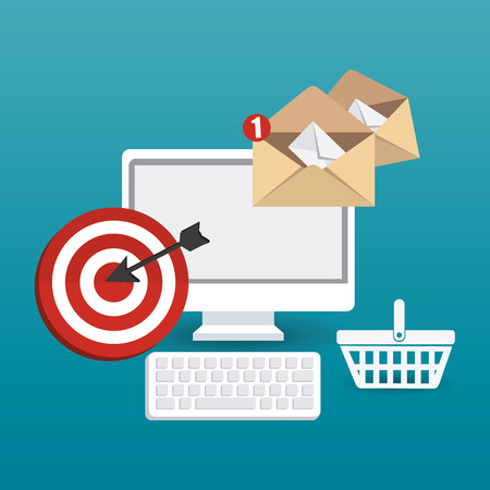 Marketing design over blue background, vector illustration.のイラスト素材