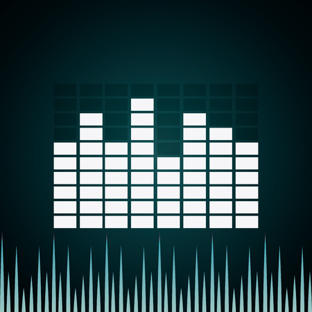 DJ design over blue background, vector illustration.のイラスト素材