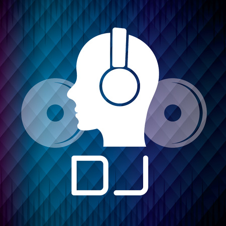 DJ design over blue background, vector illustration.のイラスト素材