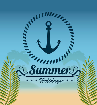 Summer design over beachscape background, vector illustration.のイラスト素材