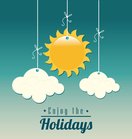 Summer design over blue background, vector illustration.のイラスト素材