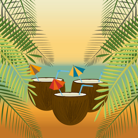 Summer design over beachscape background, vector illustration.のイラスト素材