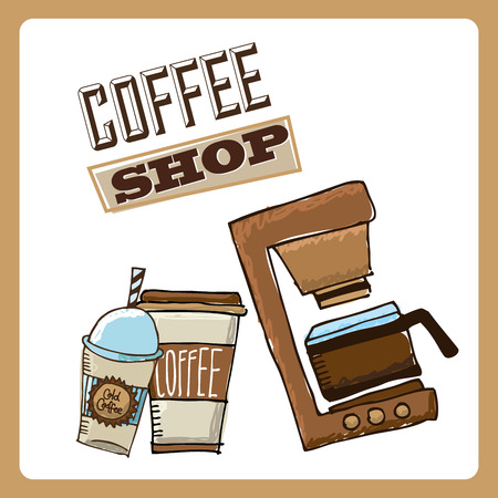 coffee shop design, vector illustration eps10 graphicのイラスト素材