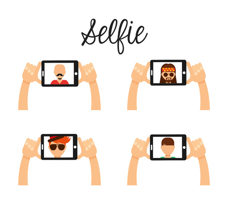 selfie concept design, vector illustration graphicのイラスト素材