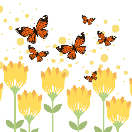 butterflies flying design, vector illustrationのイラスト素材