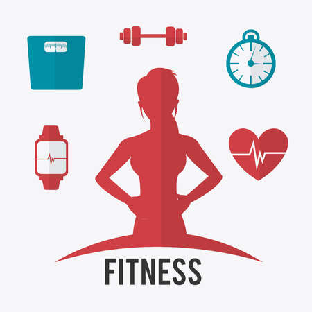 Fitness design over white background, vector illustration.のイラスト素材
