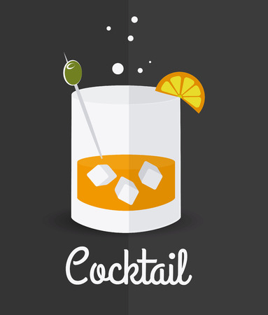 Cocktail design over gray background, vector illustration.のイラスト素材
