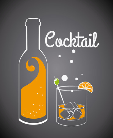 Cocktail design over gray background, vector illustration.のイラスト素材