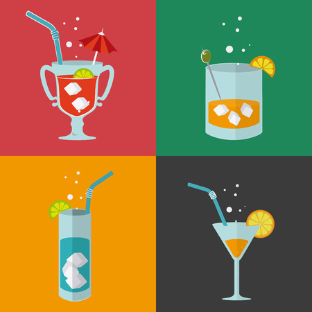 Cocktail design over colorful background, vector illustration.のイラスト素材