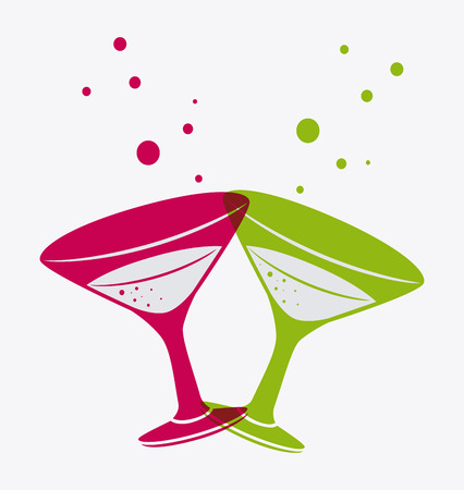 Cocktail design over white background, vector illustration.のイラスト素材