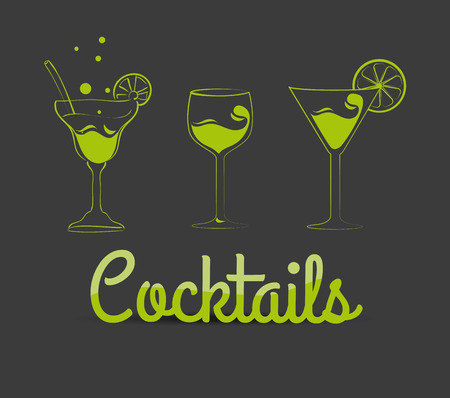 Cocktail design over gray background, vector illustration.のイラスト素材