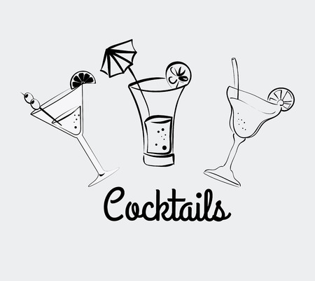 Cocktail design over white background, vector illustration.のイラスト素材