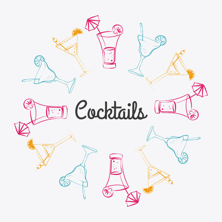 Cocktail design over white background, vector illustration.のイラスト素材