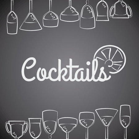 Cocktail design over gray background, vector illustration.のイラスト素材