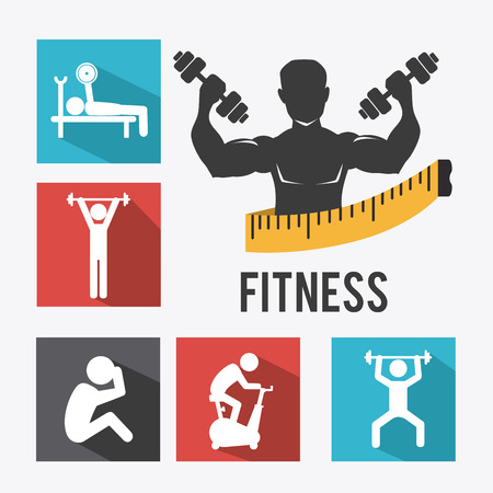 Fitness design over white background, vector illustration.のイラスト素材