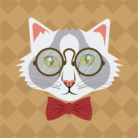Cat design over beige background, vector illustration.のイラスト素材