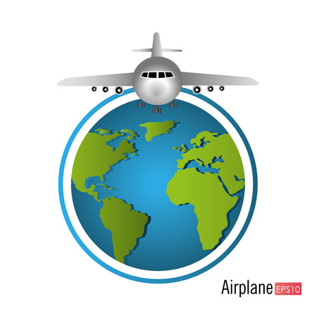 Airplane design over white background, vector illustration.のイラスト素材