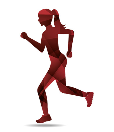 Running design over white background, vector illustration.のイラスト素材