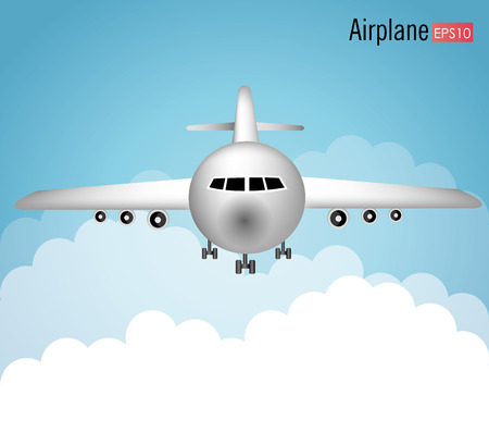 Airplane design over cloudscape background, vector illustration.のイラスト素材