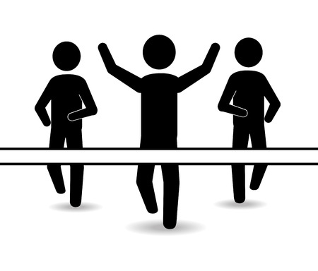 Running design over white background, vector illustration.のイラスト素材