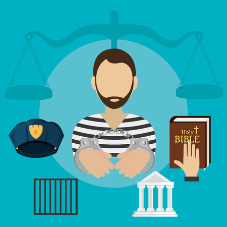 Law design over blue background, vector illustration.のイラスト素材