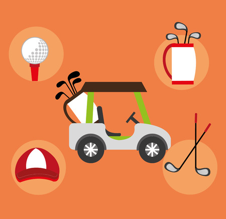 Sport design over orange background, vector illustration.のイラスト素材