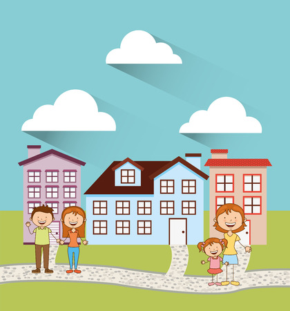 happy family design, vector illustration eps10 graphicのイラスト素材