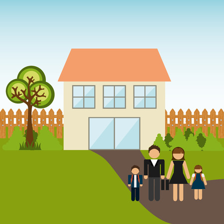 happy family design, vector illustration eps10 graphicのイラスト素材