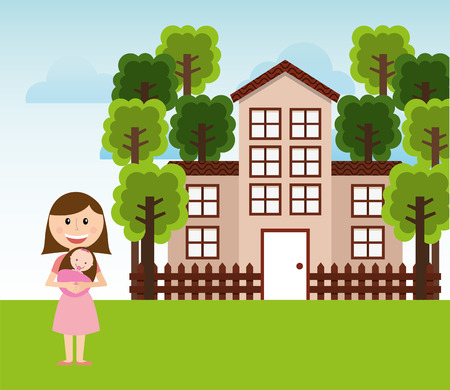 happy family design, vector illustration eps10 graphicのイラスト素材
