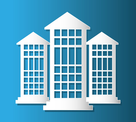 Urban design over blue background, vector illustration.のイラスト素材