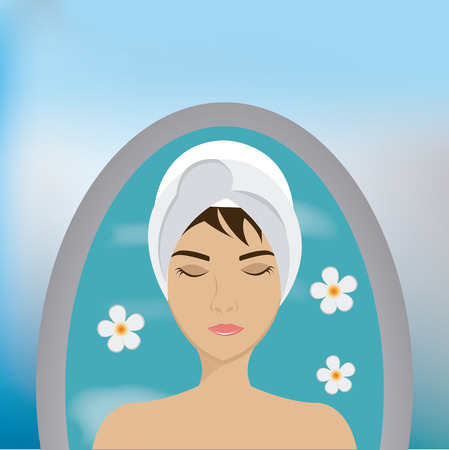 SPA design over blue background, vector illustration.のイラスト素材