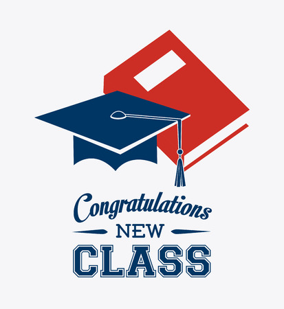 Graduation design over white background, vector illustration.のイラスト素材