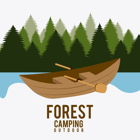 Camping design over landscape background, vector illustration.のイラスト素材