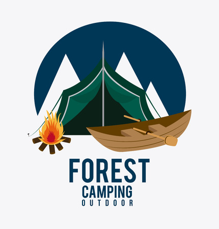 Camping design over white background, vector illustration.のイラスト素材