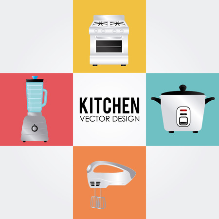 Kitchen design over white background, vector illustrationの写真素材