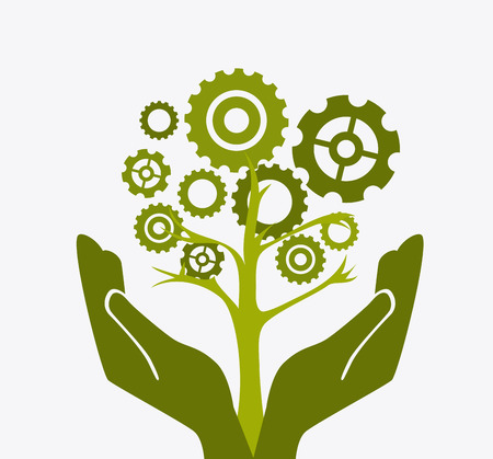 Ecology design over white background, vector illustration.のイラスト素材