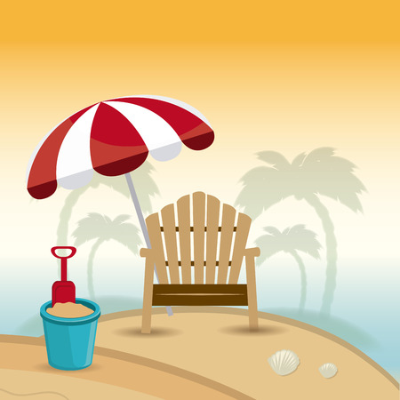 Summer design over beachscape design, vector illustration.のイラスト素材