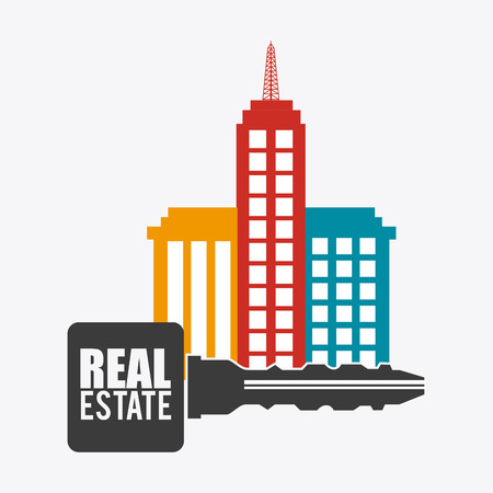 Real estate design over white background, vector illustration.のイラスト素材