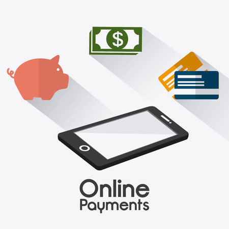 Online payments design over white background, vector illustration.のイラスト素材