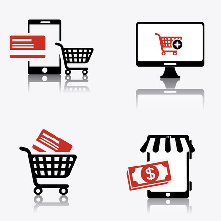 Online payments design over white background, vector illustration.のイラスト素材