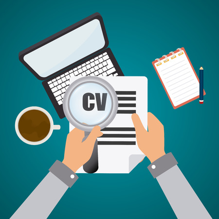 Human resources design over blue background, vector illustration.のイラスト素材