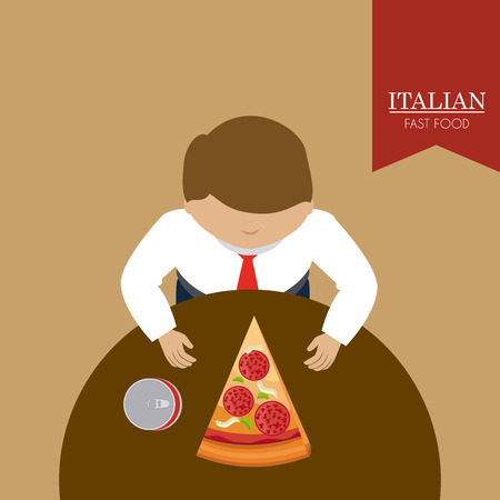 Pizza design over brown background, vector illustration.のイラスト素材